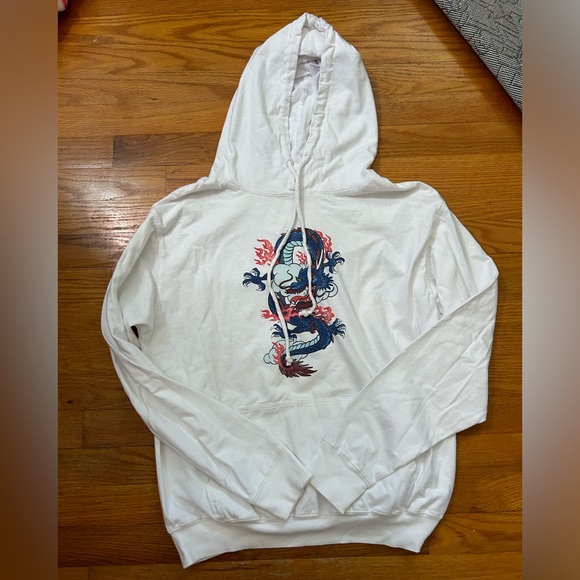 NWT Brandy Melville Dragon White Sweatshirt | Size Small John Galt - Picture 4 of 5